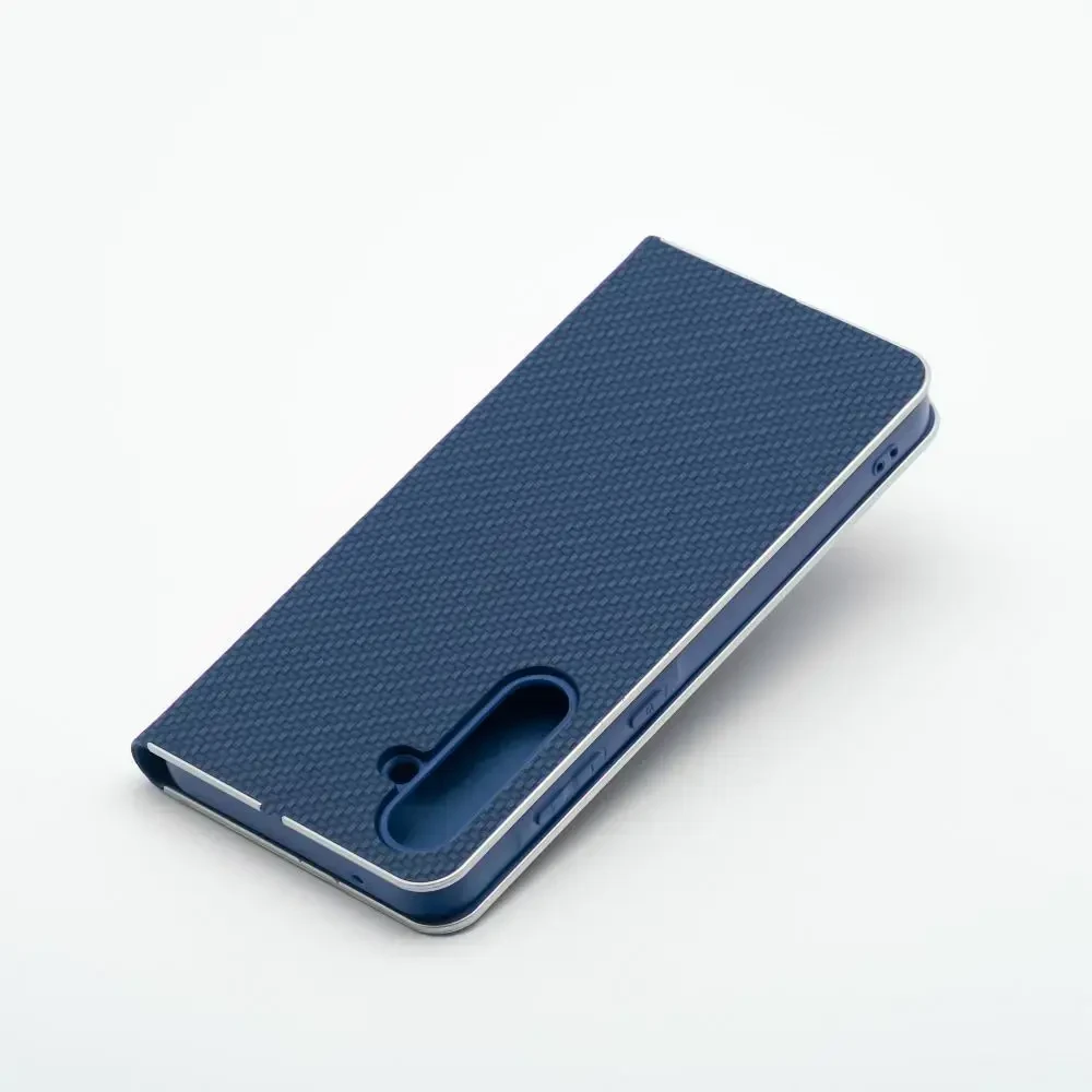 Dėklas Oem LUNA Book Carbon skirtas Samsung Galaxy A21s mėlynos spalvos