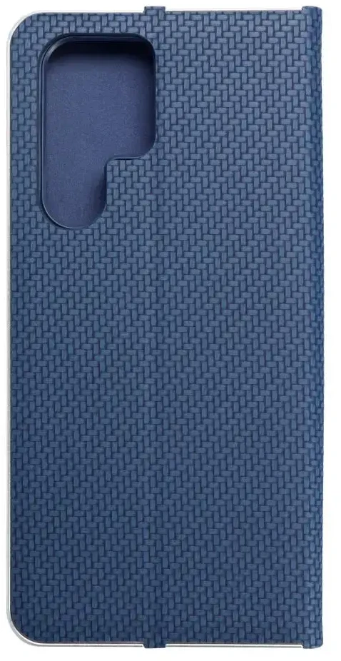 Dėklas Forcell Oem LUNA Book Carbon skirtas Samsung Galaxy S22 Ultra mėlynos spalvos