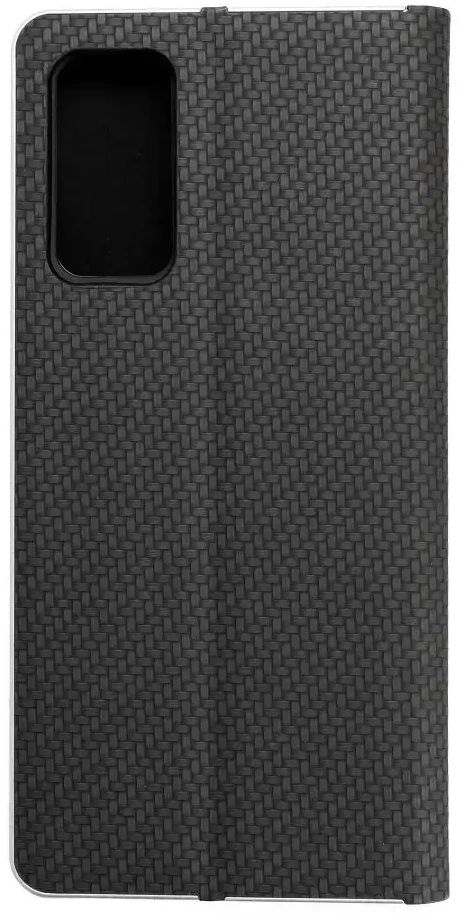 Dėklas Oem LUNA Book Carbon skirtas Samsung Galaxy S20 FE / S20 FE 5G juodos spalvos