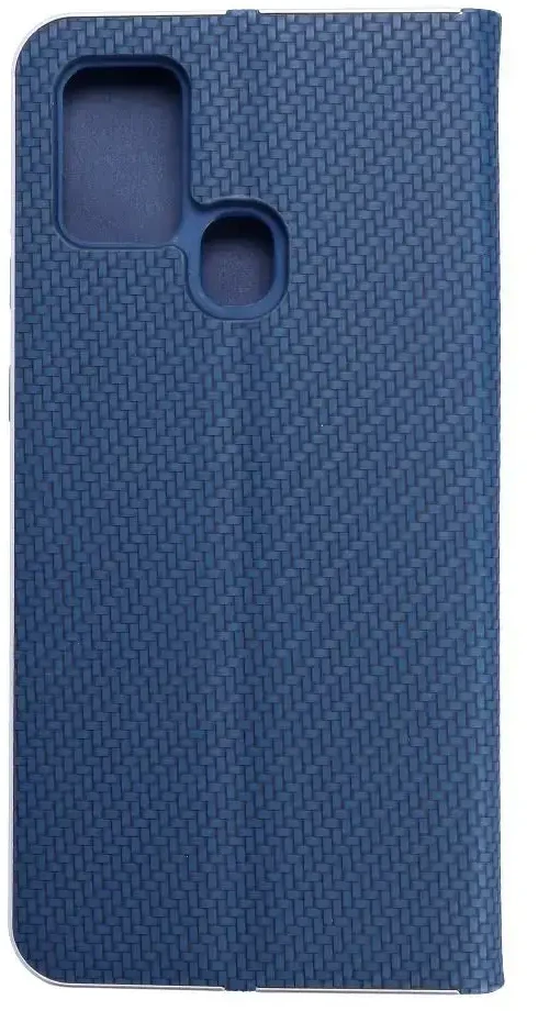 Dėklas Oem LUNA Book Carbon skirtas Samsung Galaxy A21s mėlynos spalvos