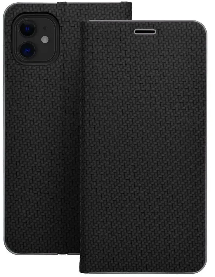 OEM atverčiamas dėklas iPhone 17 / 18 Luna Book Carbon juodas