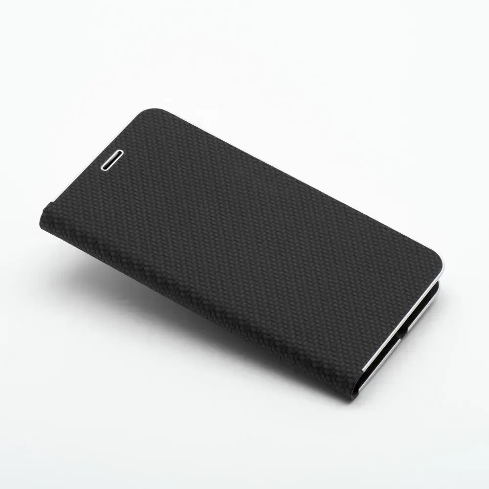 OEM atverčiamas dėklas iPhone 16 Luna Book Carbon juodas