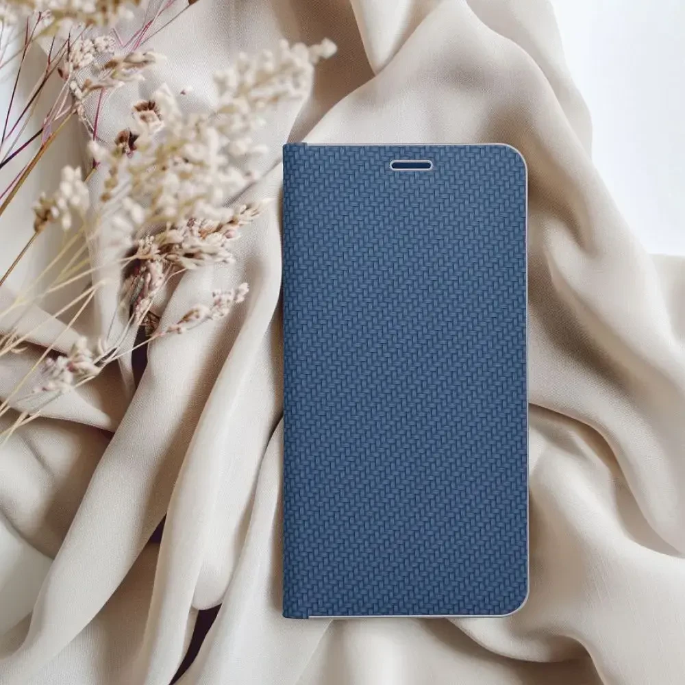 OEM atverčiamas dėklas iPhone 17 AIR Luna Book Carbon mėlynas