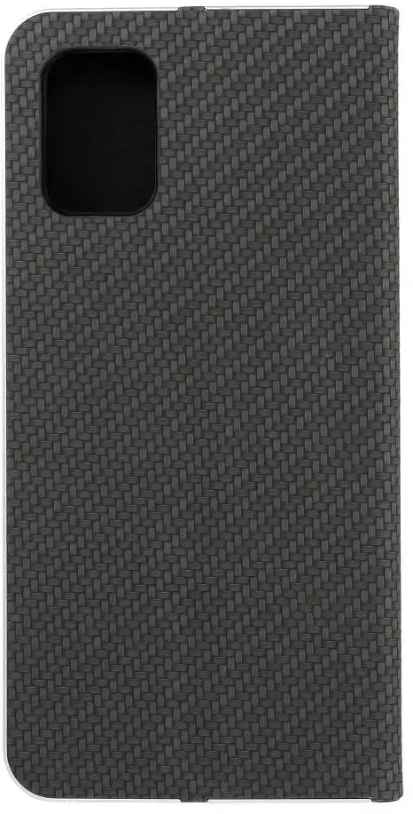 Dėklas Oem LUNA Book Carbon skirtas Samsung Galaxy A71 juodos spalvos