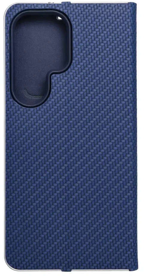 Dėklas Forcell Oem LUNA Book Carbon skirtas Samsung Galaxy S25 Ultra mėlynos spalvos