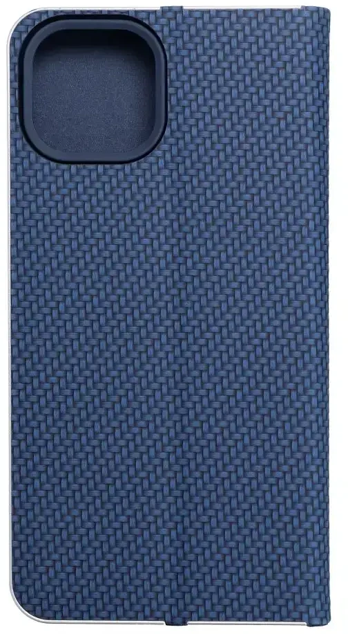 OEM atverčiamas dėklas iPhone 14 Luna Book Carbon mėlynas