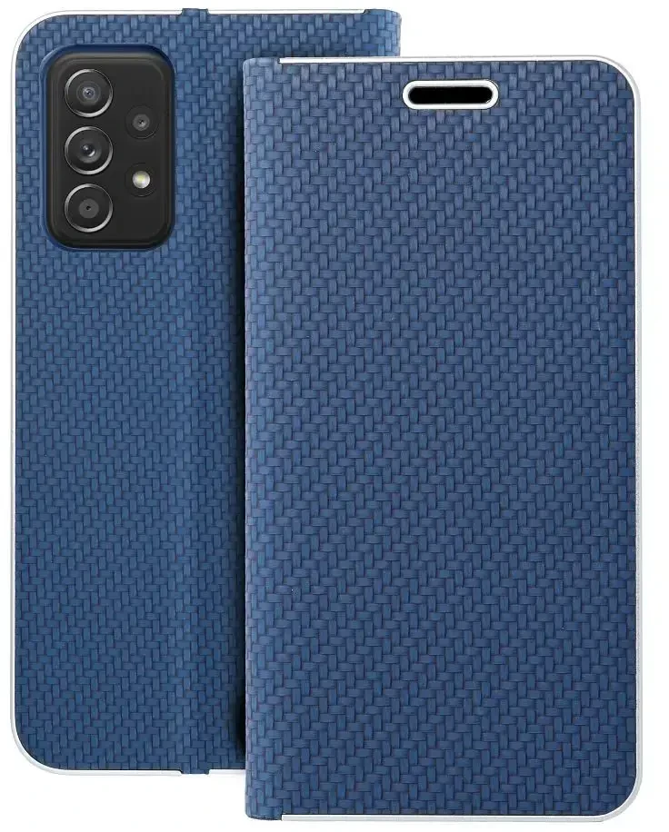 Dėklas Forcell Oem LUNA Book Carbon skirtas Samsung Galaxy A52 5G / A52 LTE ( 4G ) / A52s 5G mėlynos spalvos