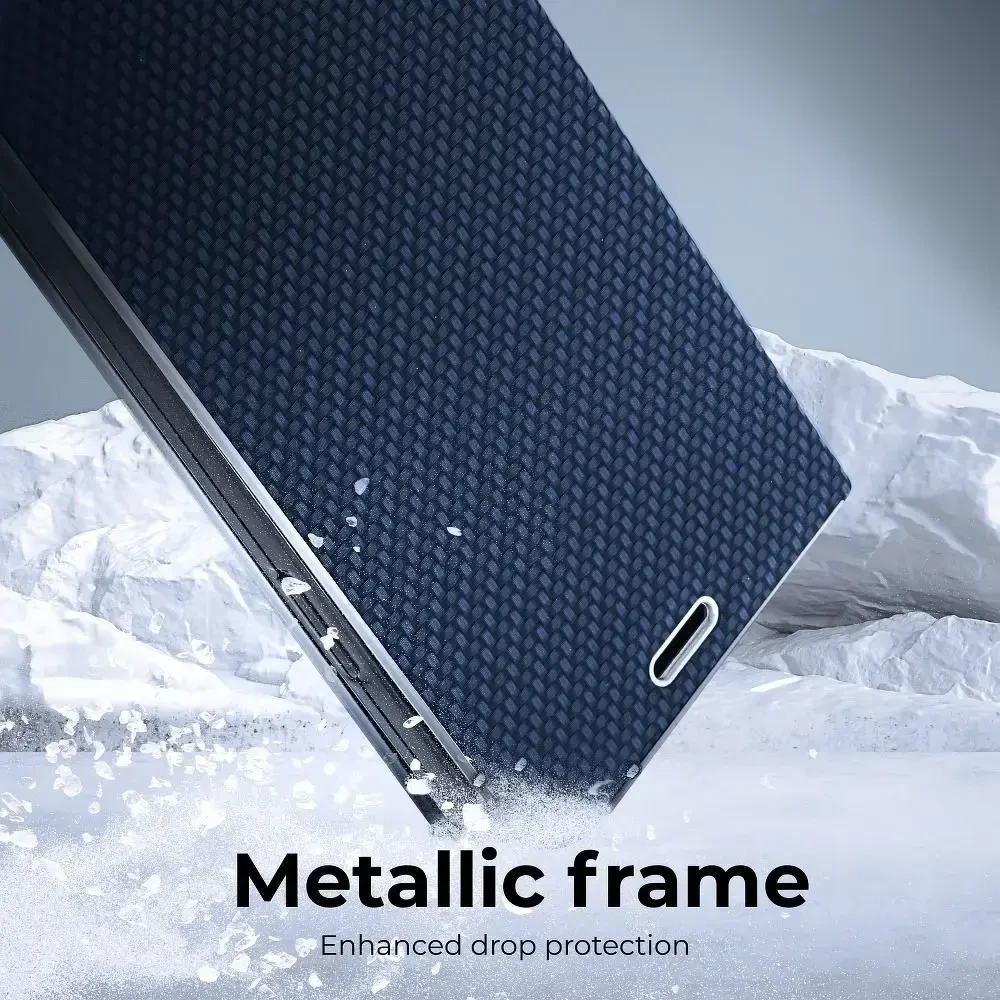 Dėklas Forcell Oem LUNA Book Carbon skirtas Samsung Galaxy A52 5G / A52 LTE ( 4G ) / A52s 5G mėlynos spalvos