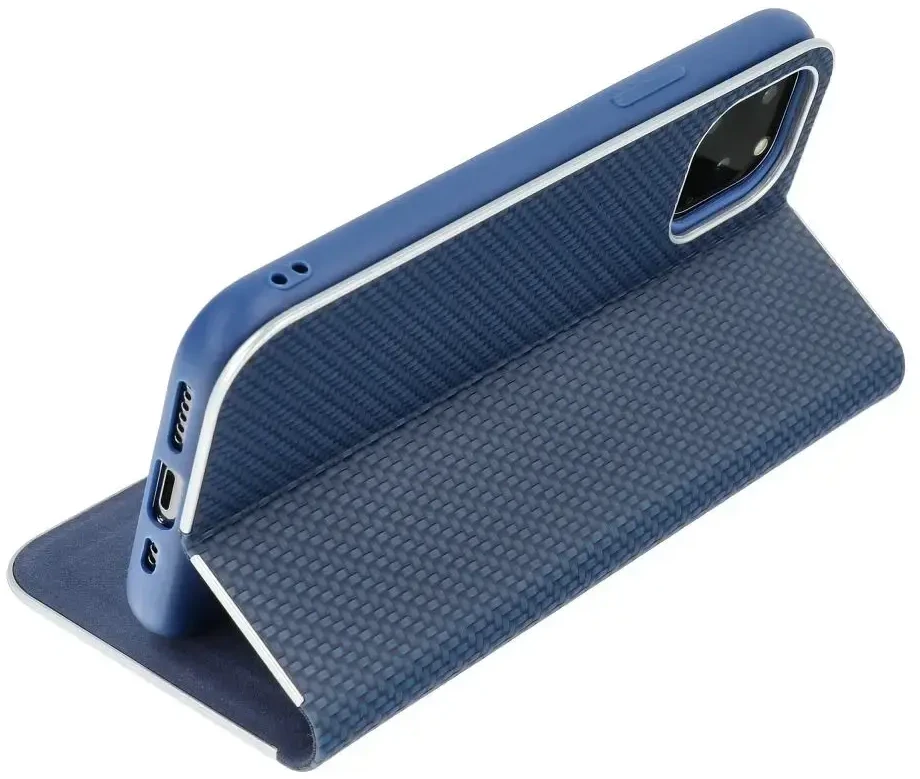 Dėklas Forcell Oem LUNA Book Carbon skirtas Samsung Galaxy A52 5G / A52 LTE ( 4G ) / A52s 5G mėlynos spalvos