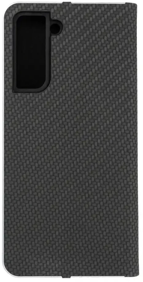 Dėklas Forcell Oem LUNA Book Carbon skirtas Samsung Galaxy S21 juodos spalvos