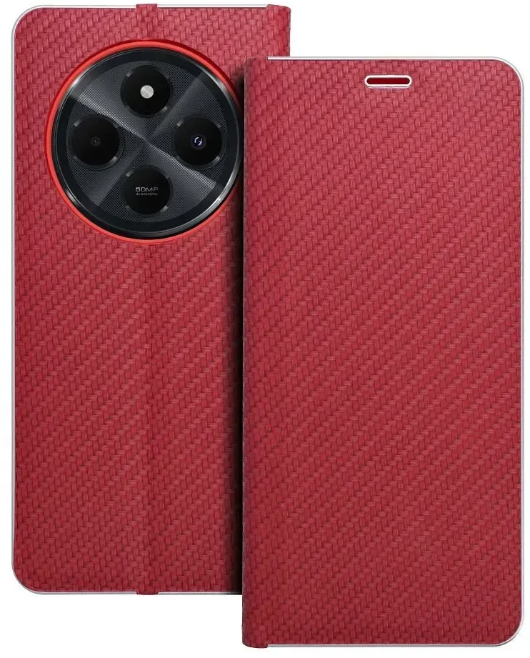 Dėklas Oem LUNA Book Carbon skirtas Xiaomi Redmi 14C red