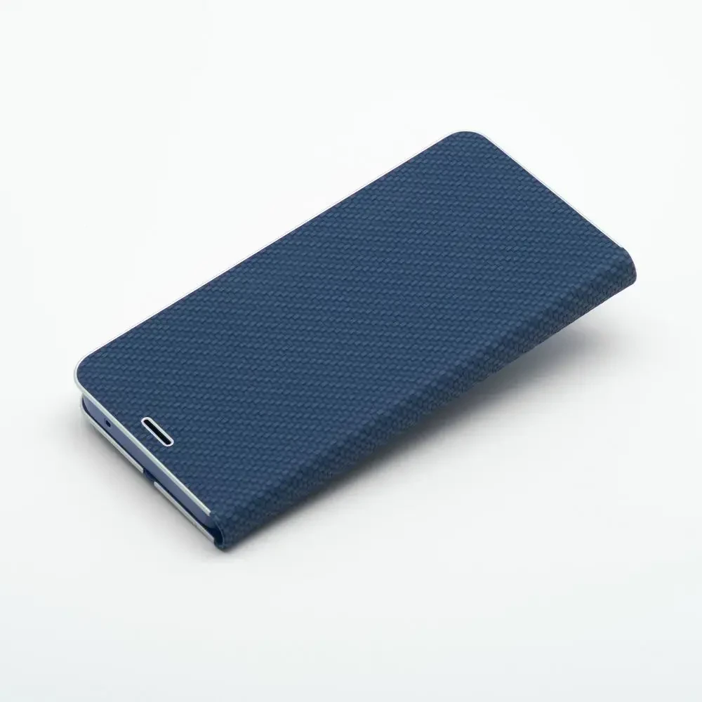 Dėklas Forcell Oem LUNA Book Carbon skirtas Xiaomi Redmi Note 10 5G / Poco M3 Pro / Poco M3 Pro 5G mėlynos spalvos