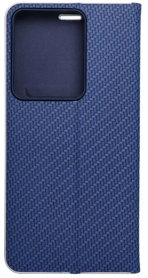 Dėklas Oem LUNA Book Carbon skirtas Xiaomi Redmi Note 13 Pro 4G / POCO M6 Pro 4G mėlynos spalvos