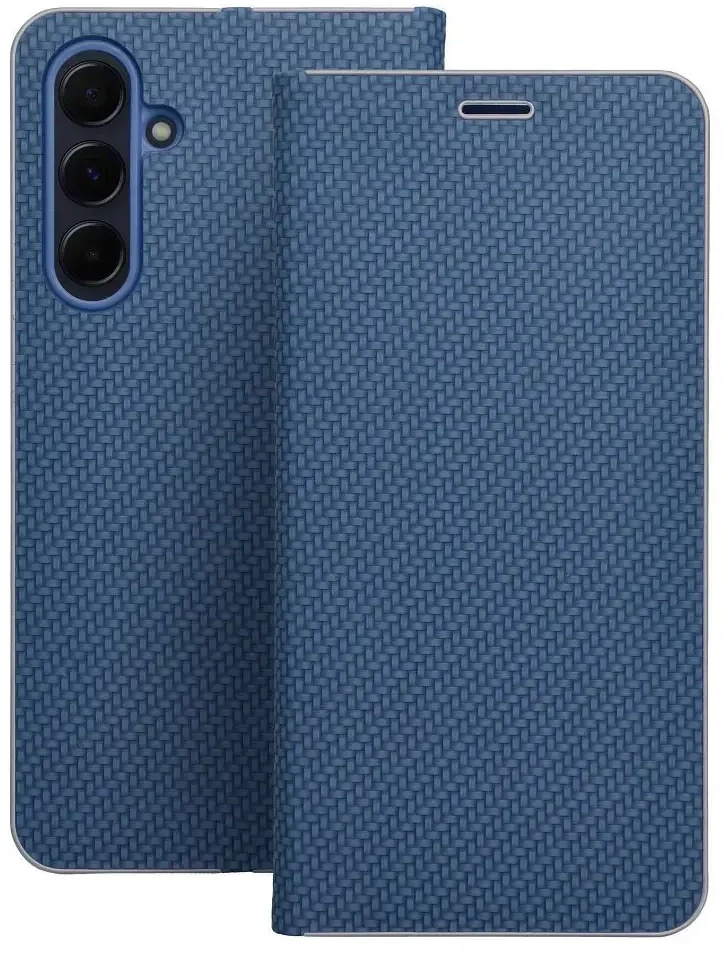 Dėklas Forcell Oem LUNA Book Carbon skirtas Xiaomi Redmi Note 10 5G / Poco M3 Pro / Poco M3 Pro 5G mėlynos spalvos
