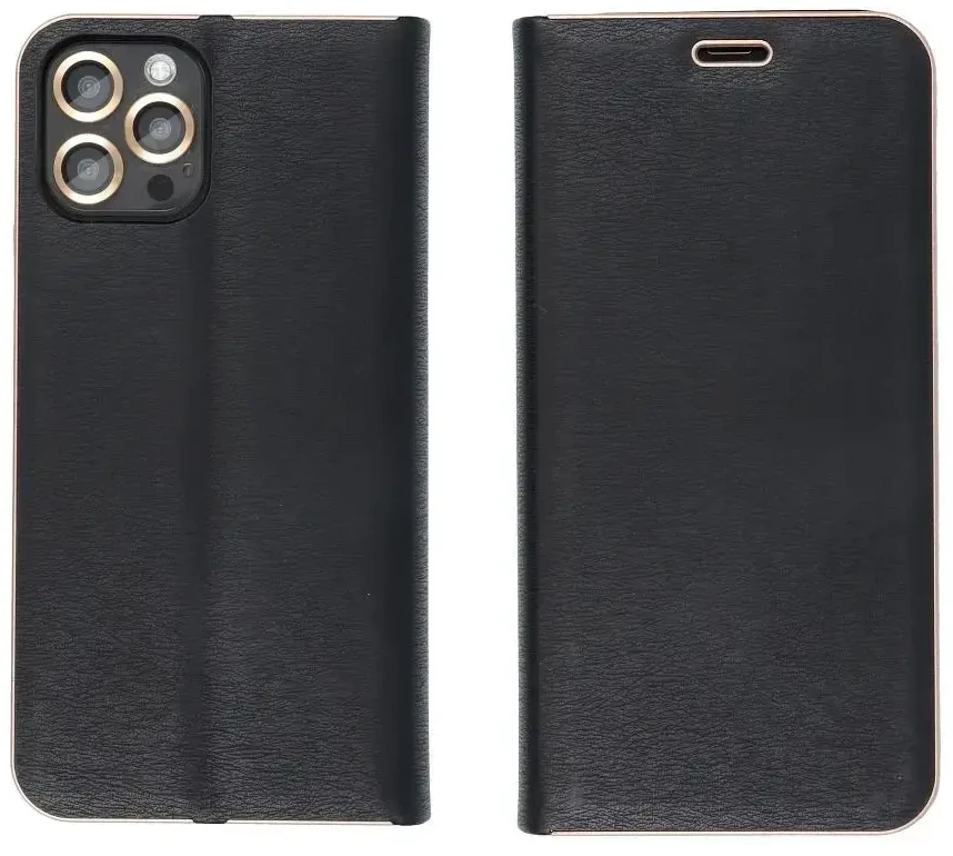 OEM atverčiamas dėklas Huawei Mate 20 LITE Luna Book auksinis juodas