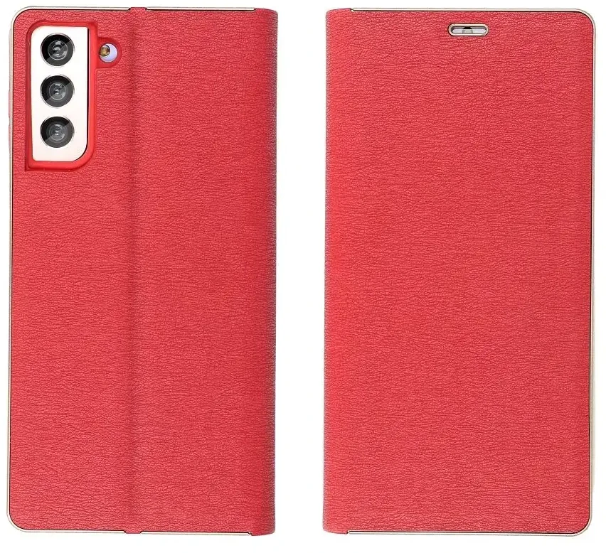 Dėklas Forcell Oem LUNA Book Gold skirtas Xiaomi Redmi 13C / POCO C65 raudonas
