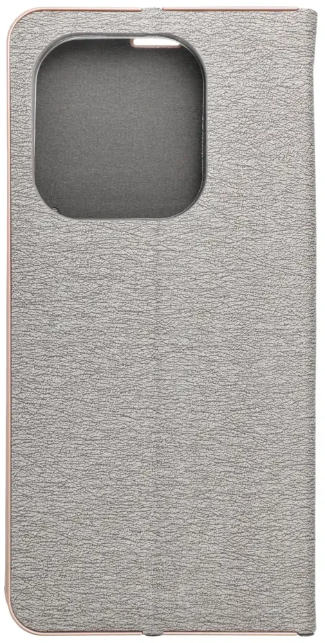 Dėklas Oem LUNA Book Gold skirtas Xiaomi Redmi Note 14 4G (GLOBAL - 164,84mm x 78,15mm x 8,16mm) sidabro spalvos