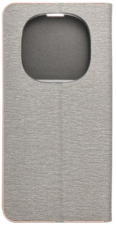 Dėklas Oem LUNA Book Gold skirtas Xiaomi Redmi Note 14 Pro 4G sidabro spalvos