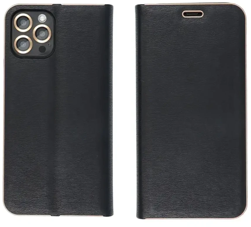 Oem Dėklas su klapką na Xiaomi Redmi NOTE 15 PRO 5G Luna Book Gold juoda