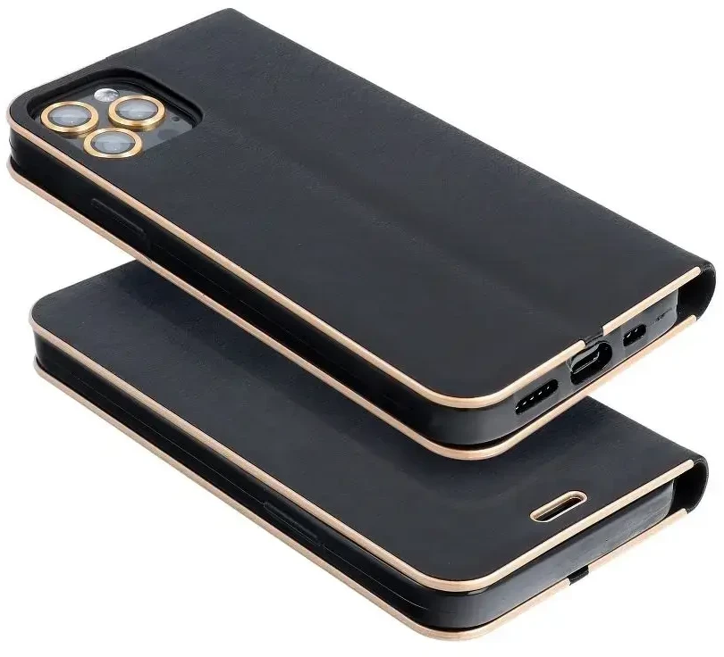 Dėklas Oem LUNA Book Gold skirtas Samsung Galaxy A13 4G juodos spalvos