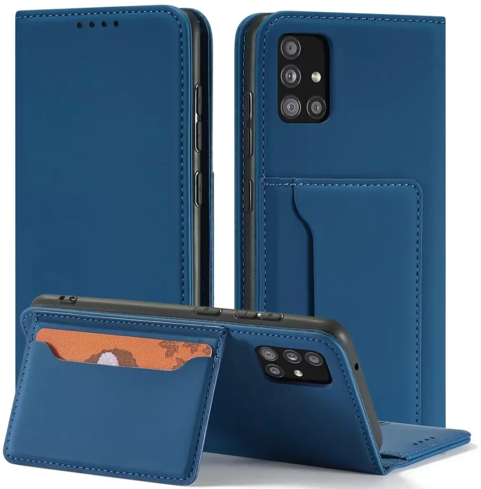 Hurtel Magnet Card dėklas skirtas Samsung Galaxy A13 5G, mėlynas