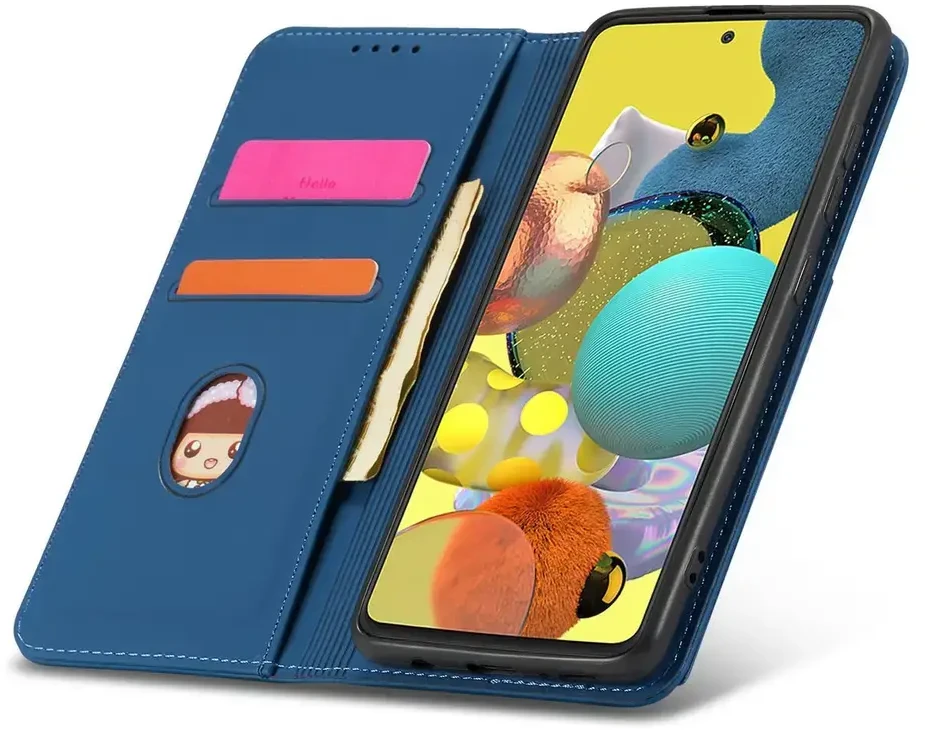 Hurtel Magnet Card dėklas skirtas Samsung Galaxy A13 5G, raudonas
