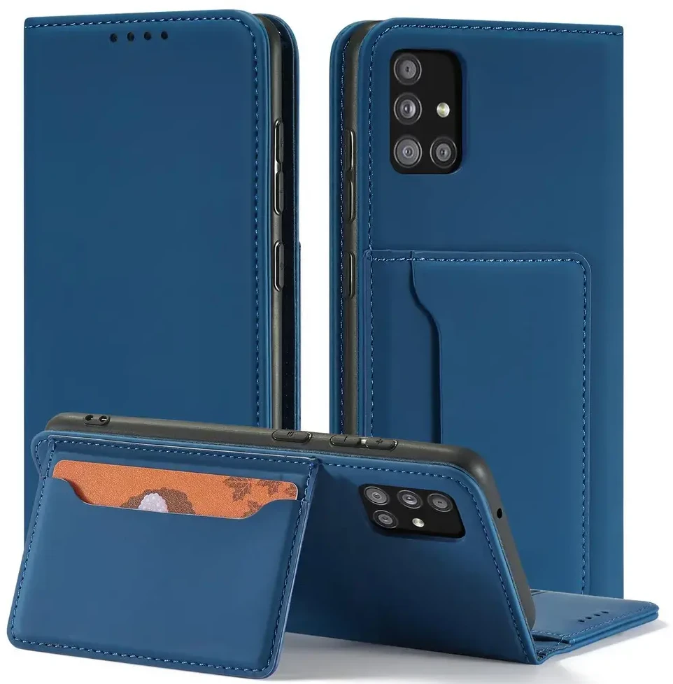 Hurtel Magnet Card dėklas skirtas Samsung Galaxy A13 5G, raudonas