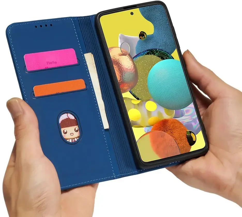 Hurtel Magnet Card dėklas skirtas Samsung Galaxy A13 5G, raudonas