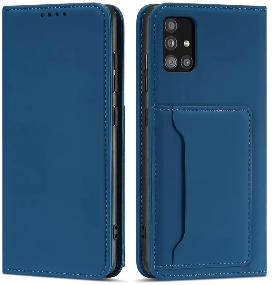 Hurtel Magnet Card dėklas skirtas Samsung Galaxy A13 5G, mėlynas