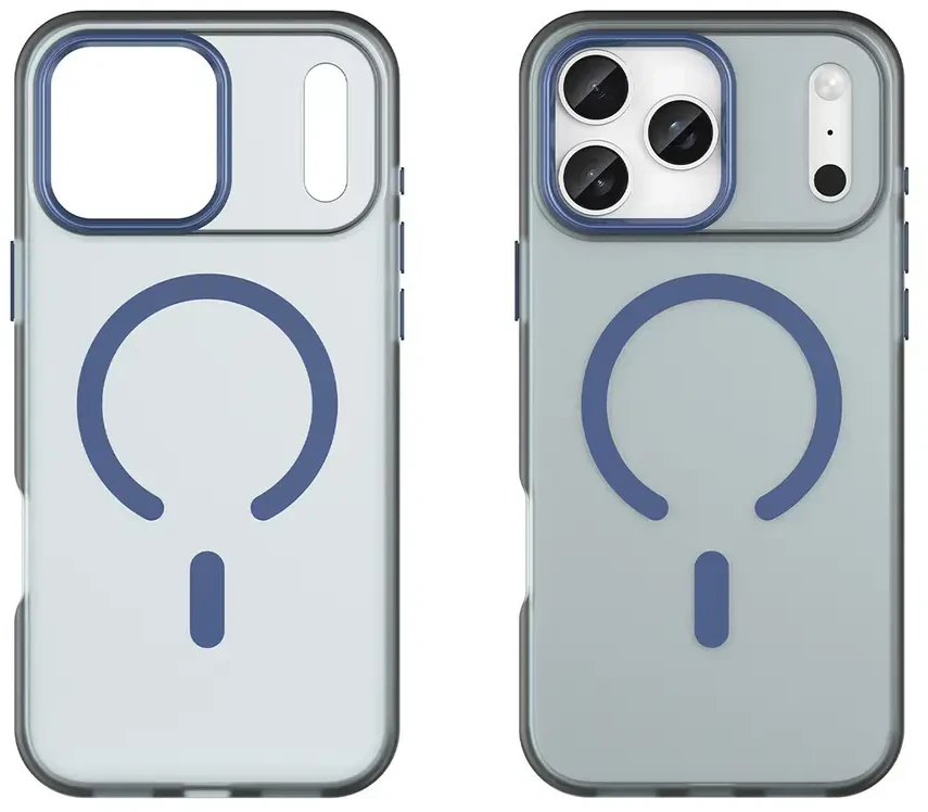 Hurtel Dėklas Magnetic Abrasive skirtas Apple iPhone 17 Pro Max suderinamas su MagSafe – mėlynos spalvos