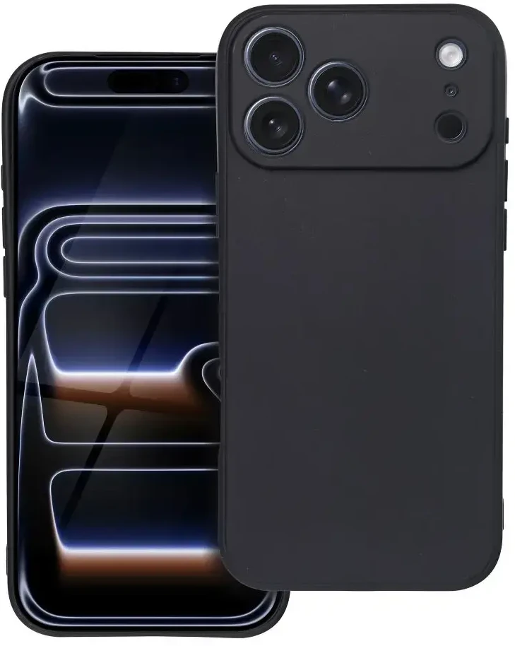 OEM dėklas, skirtas iPhone 17 Pro Max / 18 Pro Max (žemas kameros kraštas), matinis juodas