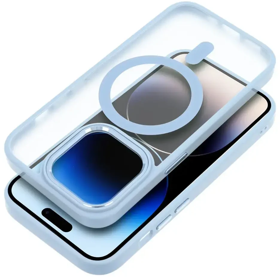 OEM dėklas, skirtas „iPhone 16 PRO MAX“ matiniam „Mag“ dėklui, suderinamas su „MagSafe“ mėlynas