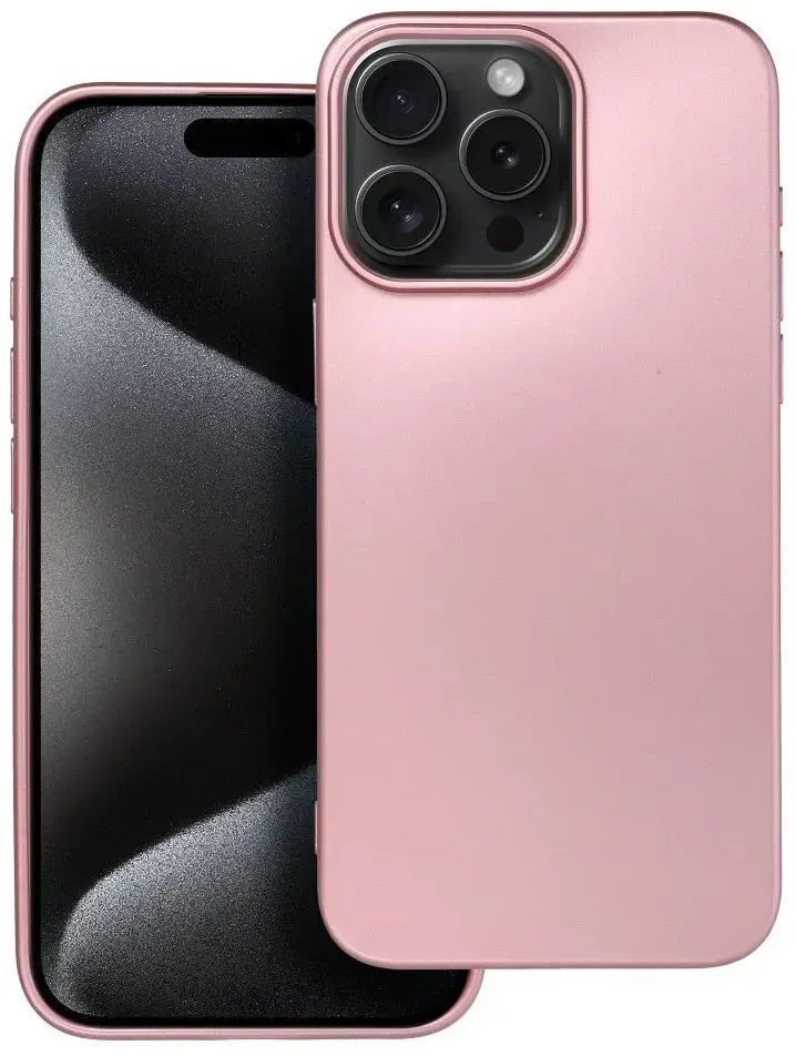 OEM dėklas, skirtas iPhone 15 PRO MAX, metalinės rožinės spalvos