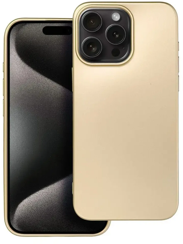 OEM dėklas, skirtas iPhone 15 PRO MAX, metalinis auksinis