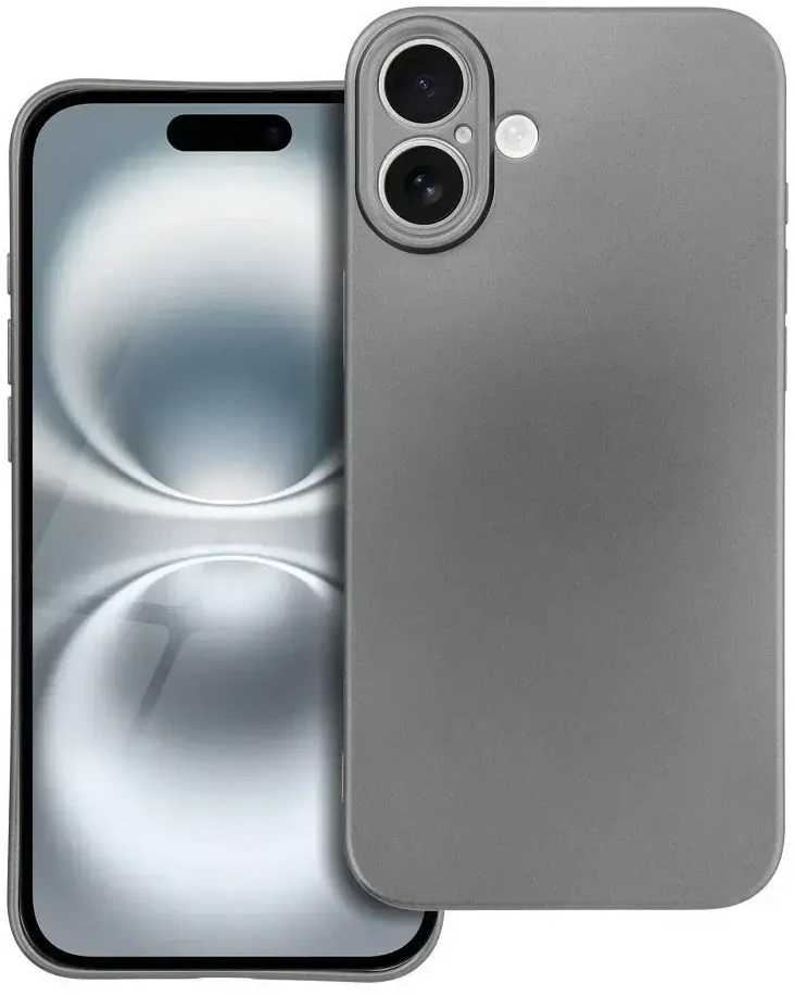 OEM dėklas, skirtas iPhone 16 PLUS, metalinis pilkas