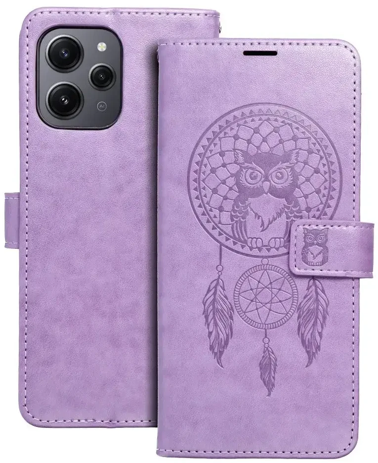 Oem MEZZO Book dėklas skirtas Xiaomi Redmi 12 4G / 12 5G dreamcatcher violetinės spalvos