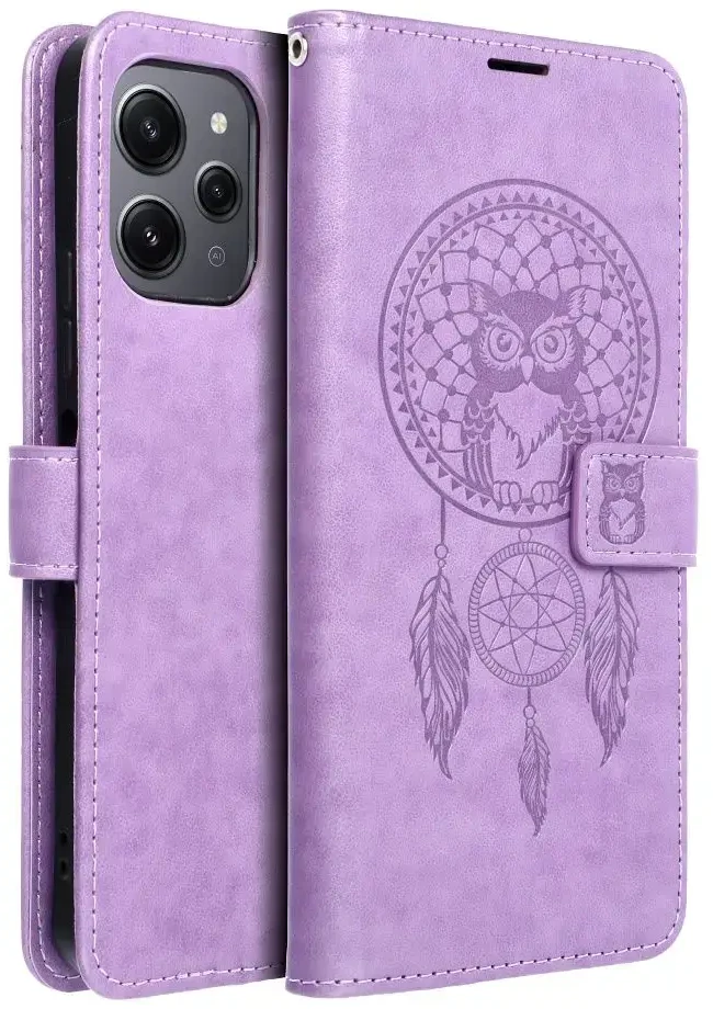 Oem MEZZO Book dėklas skirtas Xiaomi Redmi 12 4G / 12 5G dreamcatcher violetinės spalvos