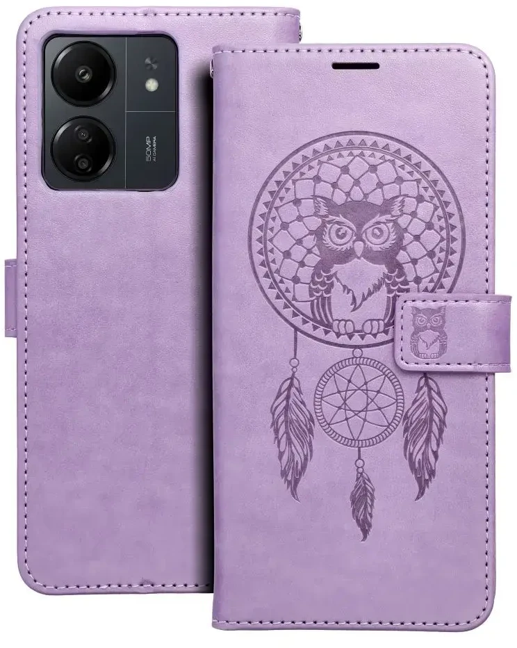 Forcell Oem MEZZO Book dėklas skirtas Xiaomi Redmi 13C / POCO C65 dreamcatcher violetinės spalvos