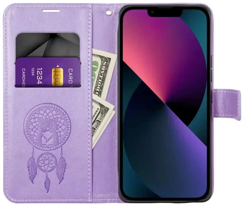 Forcell Oem MEZZO Book dėklas skirtas Xiaomi Redmi 9C / 9C NFC dreamcatcher violetinės spalvos