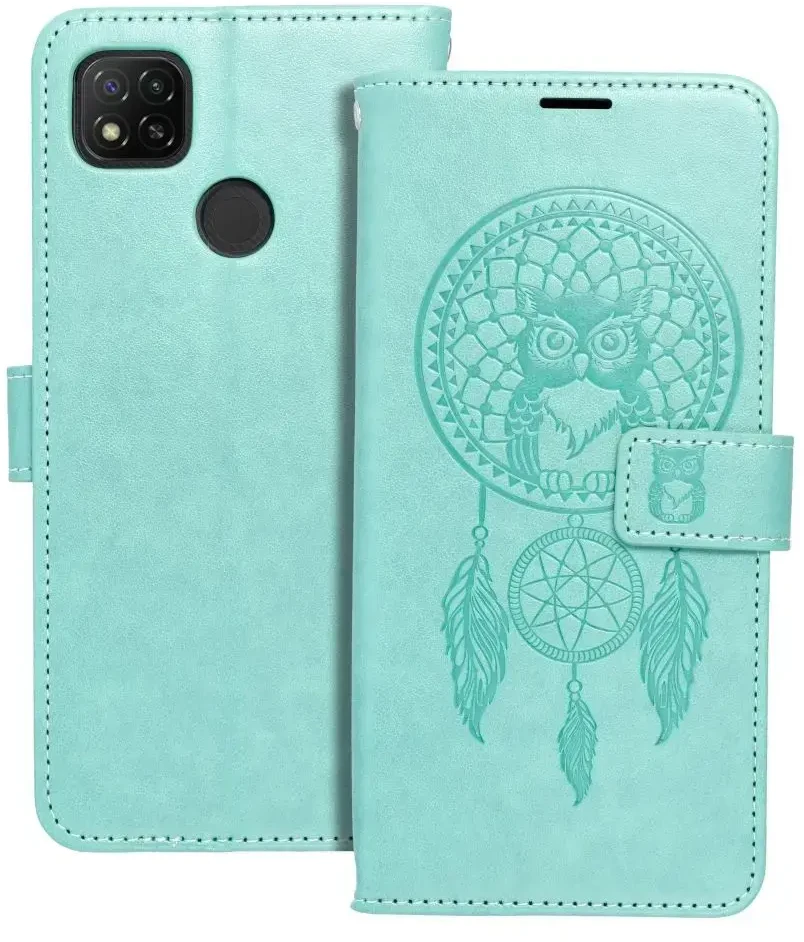 Forcell Oem MEZZO Book dėklas skirtas Xiaomi Redmi 9C / 9C NFC dreamcatcher žalios spalvos