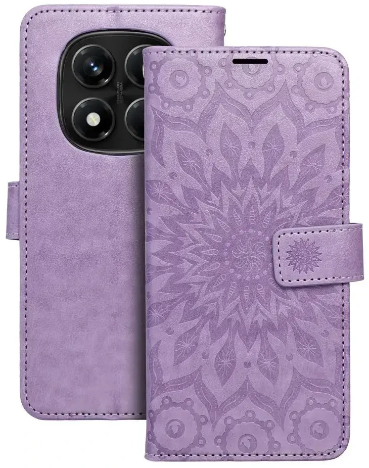 Oem MEZZO Book dėklas skirtas Xiaomi Redmi Note 14 PRO 4G mandala violetinės spalvos
