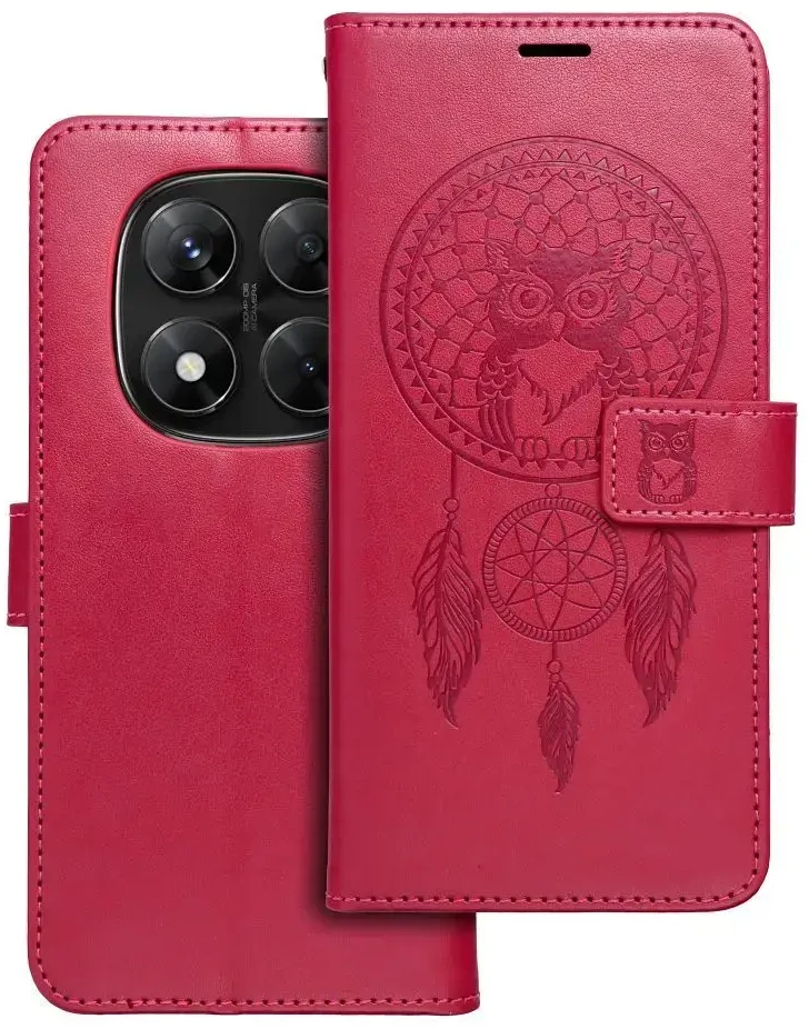 Oem MEZZO Book dėklas skirtas Xiaomi Redmi Note 14 PRO 5G / 14 PRO PLUS 5G dreamcatcher magenta
