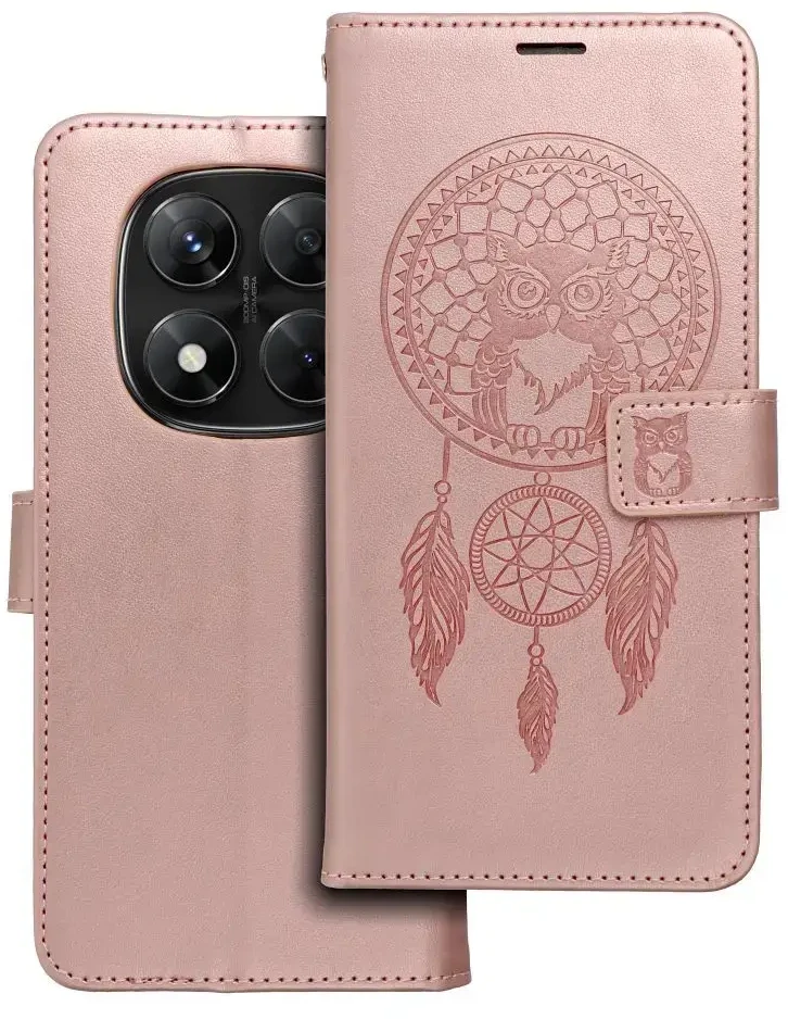 Oem MEZZO atverčiamas dėklas, skirtas XIAOMI Redmi Note 14 PRO 5G / 14 PRO PLUS 5G Dreamcatcher Rose Gold