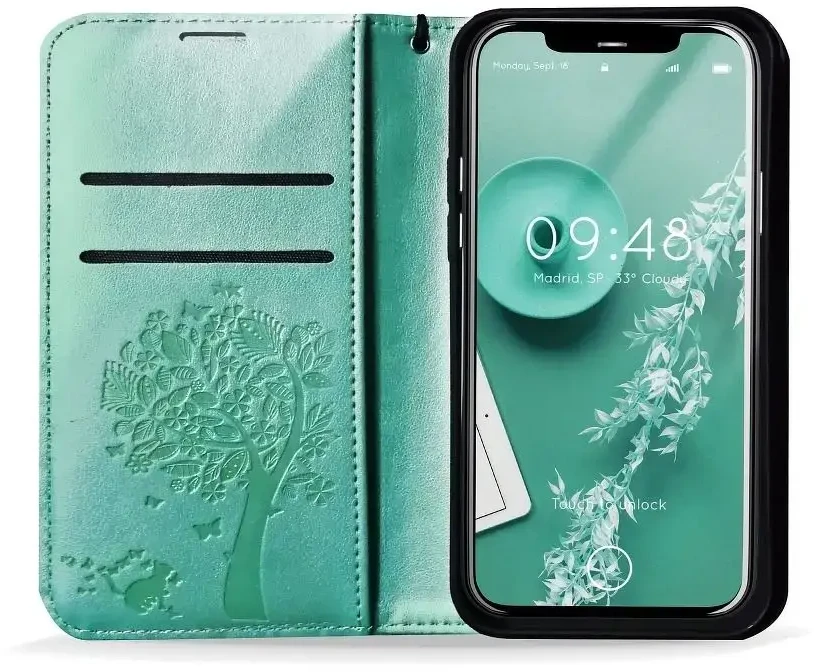 Forcell Oem MEZZO Book dėklas skirtas Xiaomi Redmi Note 10 Pro medžio žalios spalvos