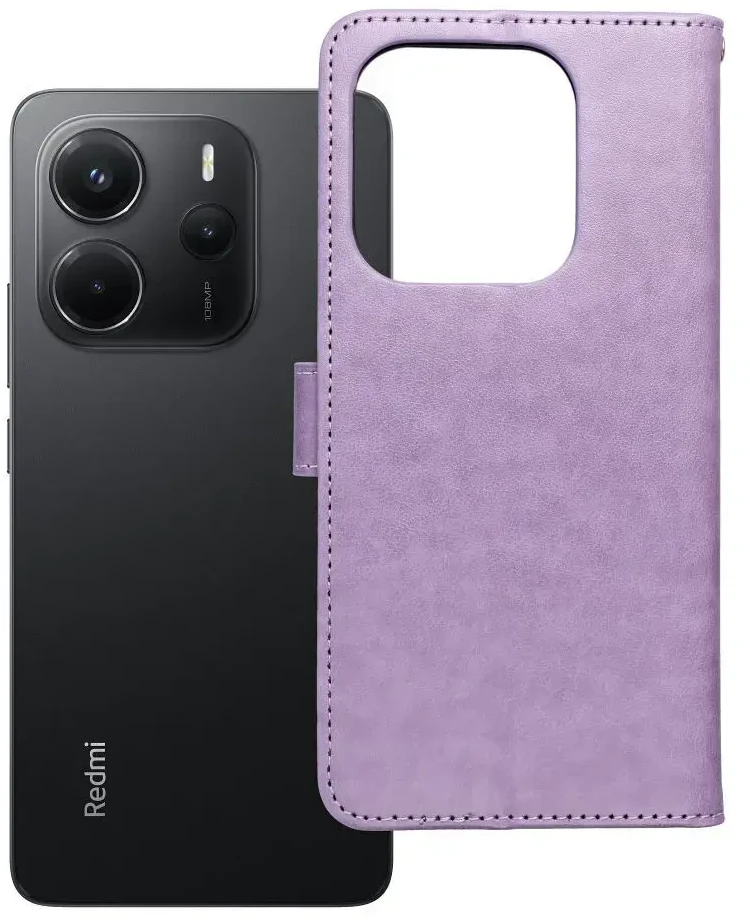 Oem MEZZO Book dėklas skirtas Xiaomi Redmi Note 14 4G (GLOBAL - 164,84mm x 78,15mm x 8,16mm) dreamcatcher violetinės spalvos