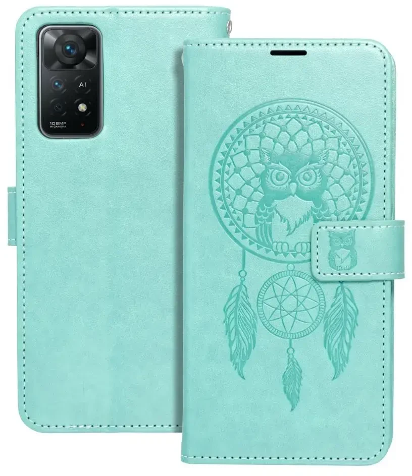 Forcell Oem MEZZO Book dėklas skirtas Xiaomi Redmi Note 11 / 11S dreamcatcher žalios spalvos