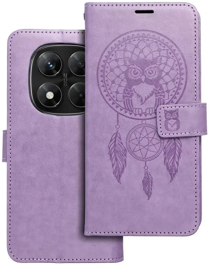 Oem MEZZO Book dėklas skirtas Xiaomi Redmi Note 14 PRO 5G / 14 PRO PLUS 5G dreamcatcher violetinės spalvos