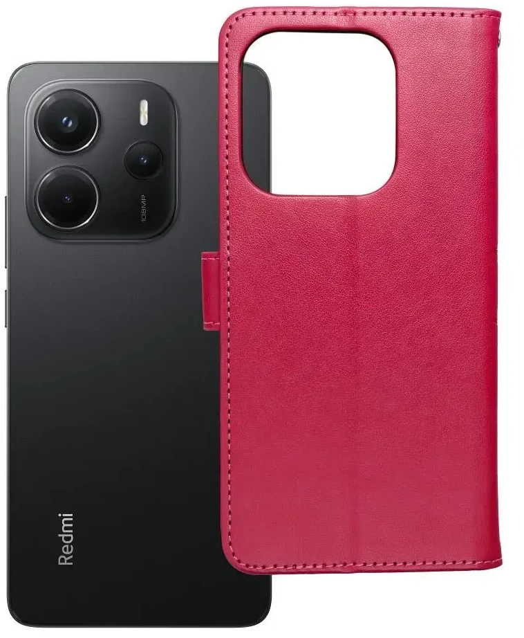 Oem MEZZO Book dėklas skirtas Xiaomi Redmi Note 14 4G (GLOBAL - 164,84mm x 78,15mm x 8,16mm) mandala magenta