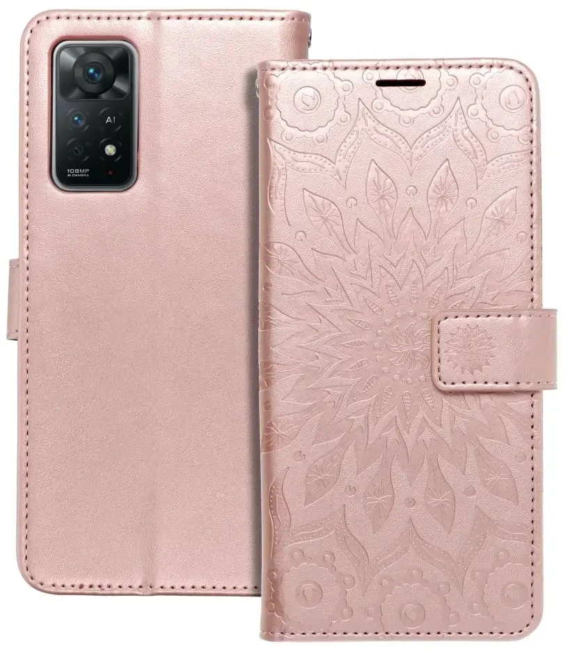 Forcell Oem MEZZO Book dėklas skirtas Xiaomi Redmi Note 11 Pro / 11 Pro 5G mandala rose auksinis