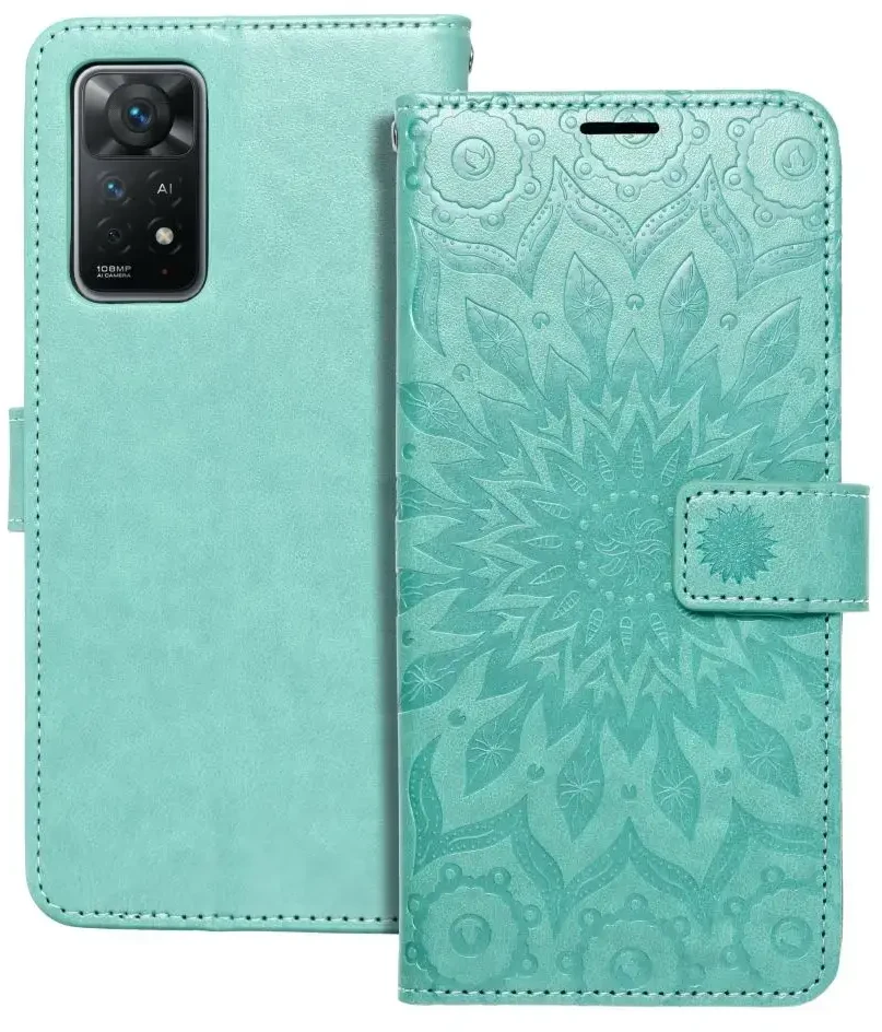 Forcell Oem MEZZO Book dėklas skirtas Xiaomi Redmi Note 11 Pro / 11 Pro 5G mandala žalios spalvos